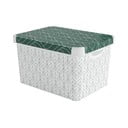 Biely/zelený plastový úložný box s vekom 39,5x29,5x25 cm L – Curver