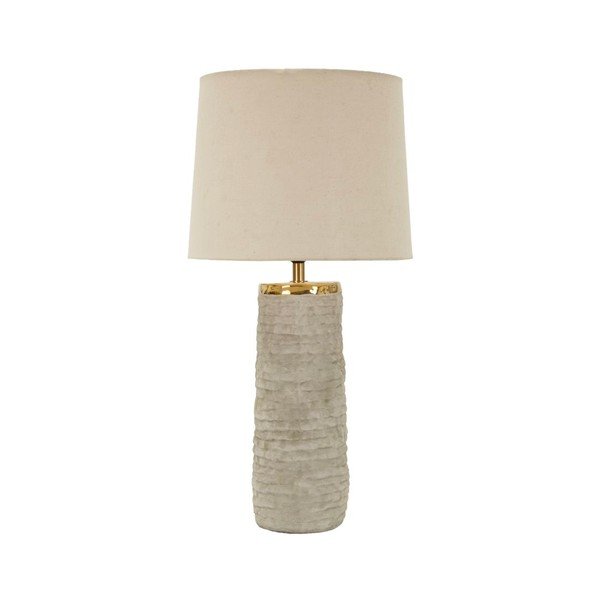 Svetlosivá/krémovobiela keramická stolová lampa s textilným tienidlom (výška  73 cm) Lima – Mauro Ferretti