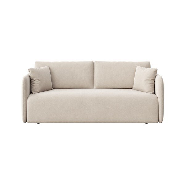 Béžová zamatová rozkladacia pohovka 220 cm Chaum – Rodier