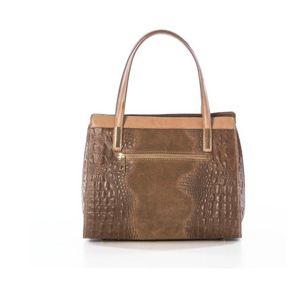 Kožená kabelka Croco Taupe-image-2