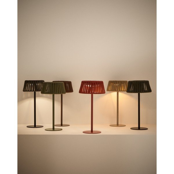 LED stolové/prenosné vonkajšie svietidlo so solárnym panelom (výška  30 cm) Aldet – Kave Home-image-3