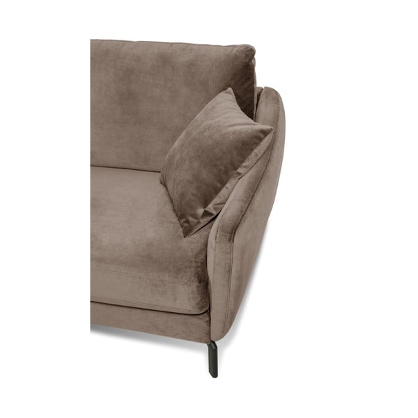 Hnedobéžová zamatová rohová pohovka (ľavý roh) Magic - Scandic-image-4