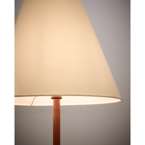Stojacia lampa v terakotovej farbe s textilným tienidlom (výška 153 cm) Navat – Kave Home-image-2