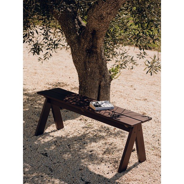 Tmavohnedá drevená záhradná lavica Navo – noo.ma-image-1