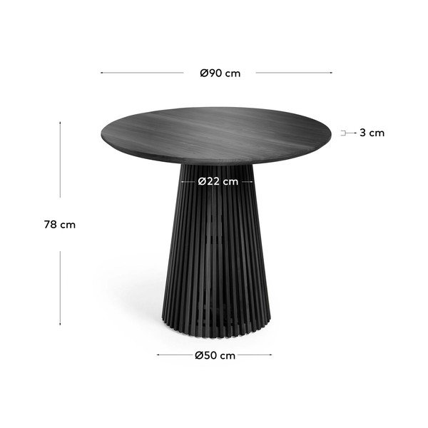 Okrúhly jedálenský stôl z masívu mindi ø 90 cm Jeanette – Kave Home-image-4