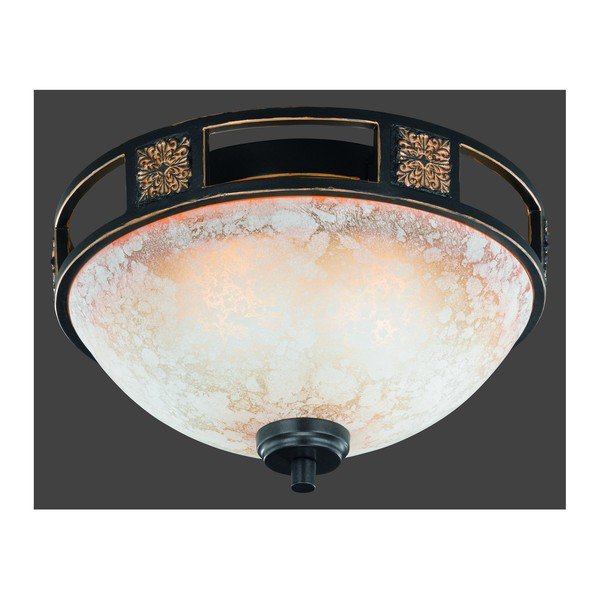 Čierne stropné svietidlo so skleneným tienidlom ø 33 cm Quinta – Trio-image-2