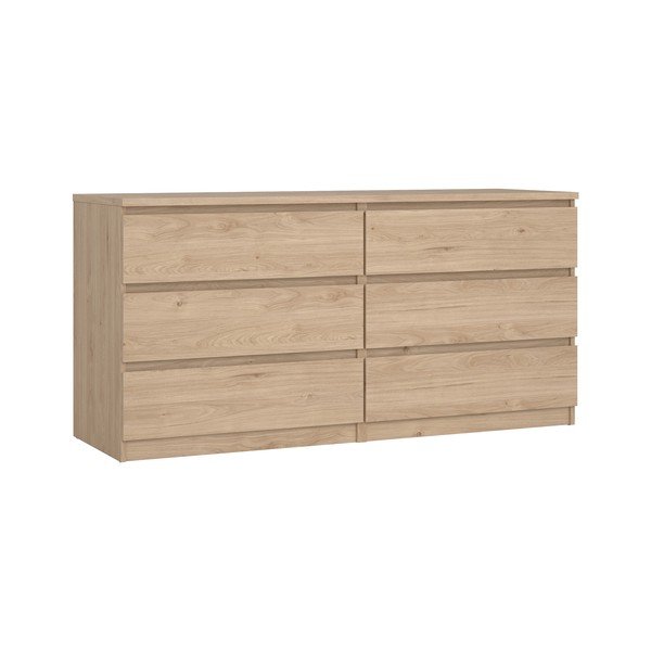 Komoda v dekore duba v prírodnej farbe 154x76x50 cm Naia – Tvilum