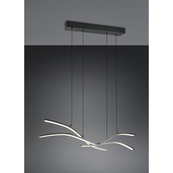 Matne čierne kovové LED závesné svietidlo na diaľkové ovládanie/so stmievačom Spider – Trio Select-image-3