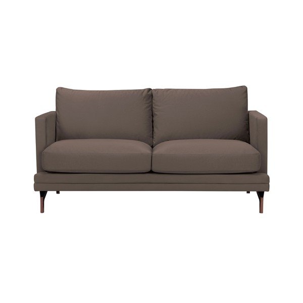 Hnedá dvojmiestna pohovka s podnožou v zlatej farbe Windsor & Co Sofas Jupiter