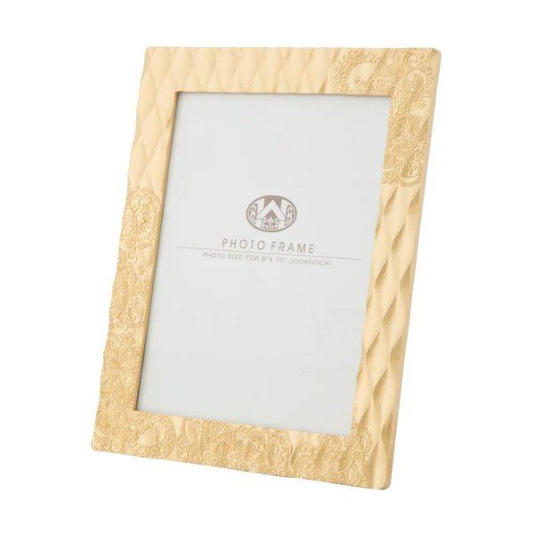 Žltý fotorámik v živicovom ráme Mauro Ferretti Glam Carving, 26 × 31,3 cm