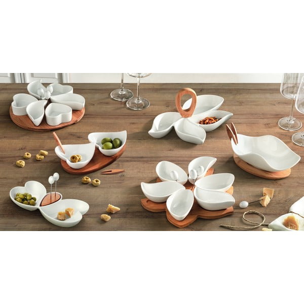 Sada 6 servírovacích misiek s bambusovým podnosom a napichovadlom Brandani Hors-image-1