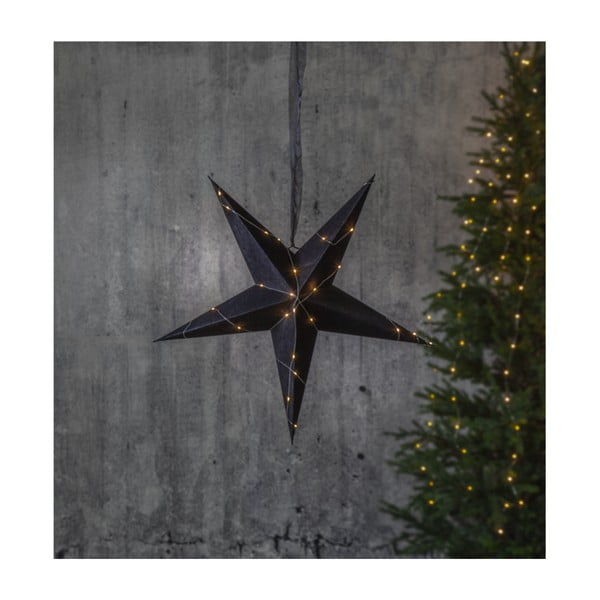 Čierna vianočná svetelná dekorácia Star Trading Velvet, ø 60 cm