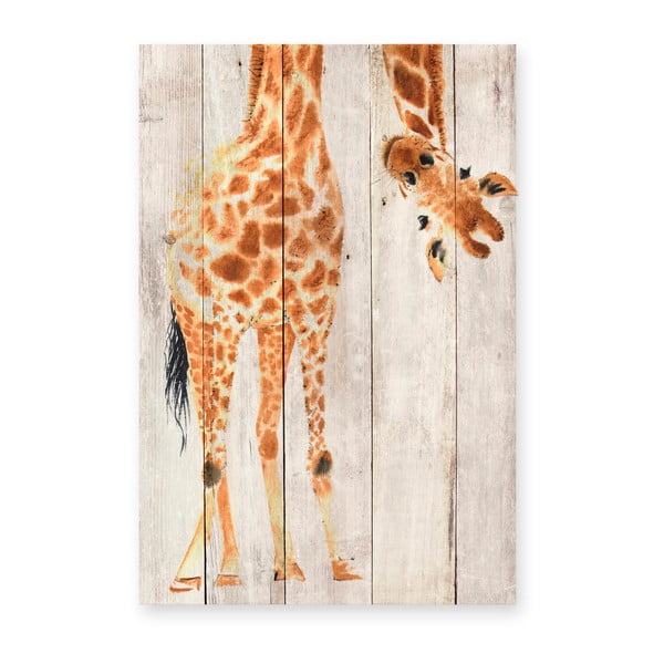 Obraz na drevenej doske Little Nice Things Giraffe, 60 x 40 cm