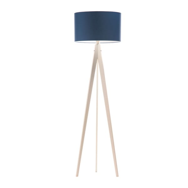 Modrá stojacia lampa 4room Artist, biela lakovaná breza, 150 cm