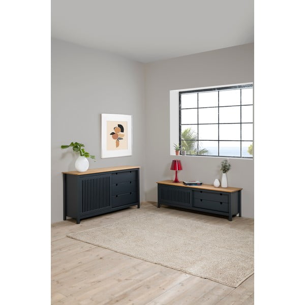 Sivý drevený TV stolík Marckeric Bruna-image-1