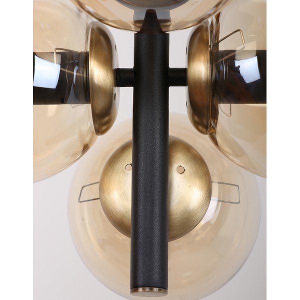 Čierne závesné svietidlo so skleneným tienidlom ø 35 cm Forte – Squid Lighting-image-3