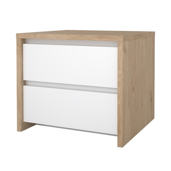 Biely/v prírodnej farbe nočný stolík Next – Tvilum-image-4