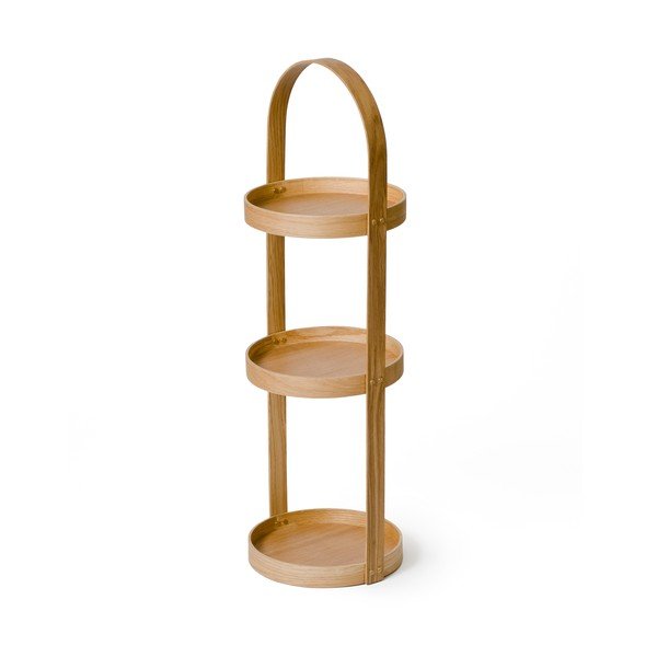 Stojan do kúpeľne z dubového dreva Wireworks Round Caddy Mezza, 3 police-image-2
