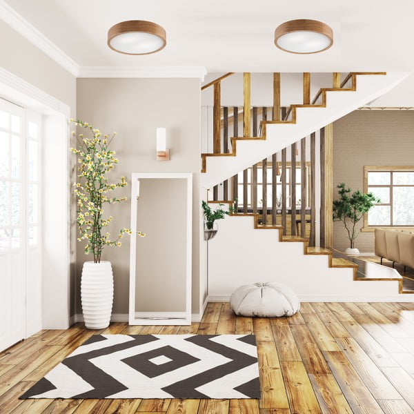 Hnedé stropné svietidlo so skleneným tienidlom ø 37 cm Eveline – LAMKUR-image-2