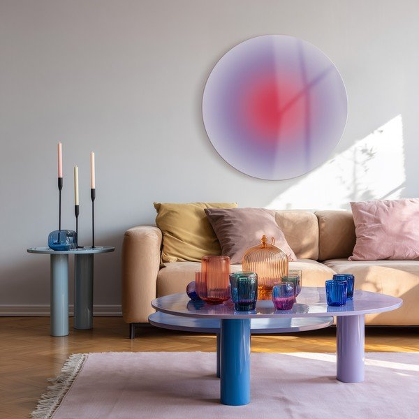 Tlačený sklenený obraz ø 70 cm Halo – Styler-image-2