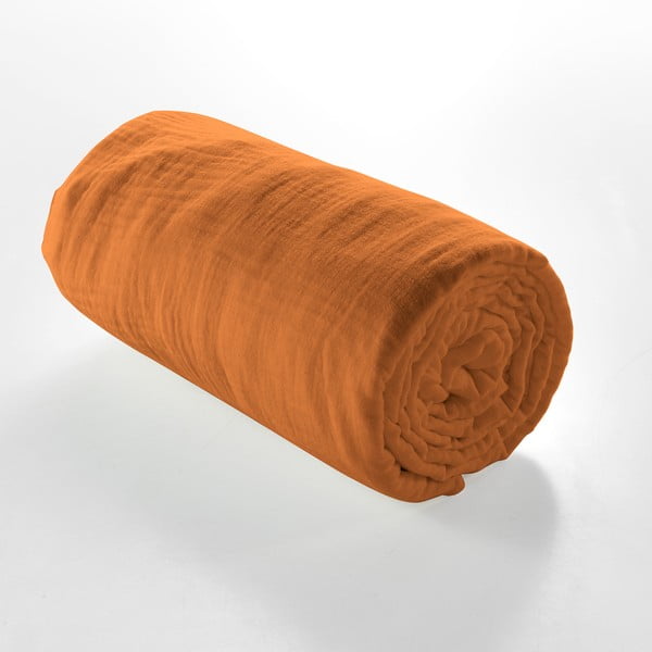 Oranžová/hnedá mušelínová plachta 140x190 cm Angelia – douceur d'intérieur-image-2