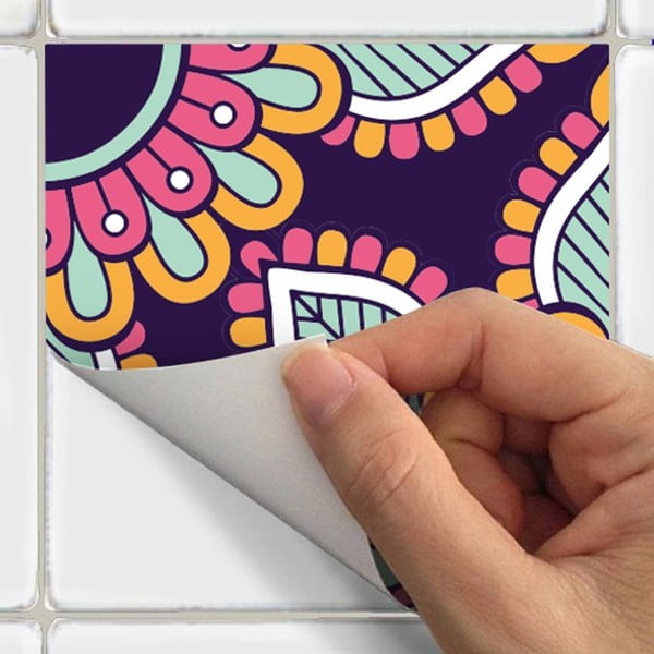 Sada 30 nástenných samolepiek Ambiance Wall Stickers Tiles Azulejos Mariska, 15 × 15 cm-image-1