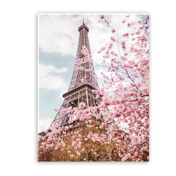 Obraz Styler Glasspik Romantic Eiffel, 70 × 100 cm