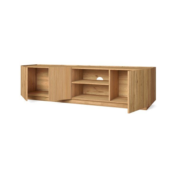 TV stolík v dekore duba v prírodnej farbe 180x48 cm Rayana – Marckeric-image-3