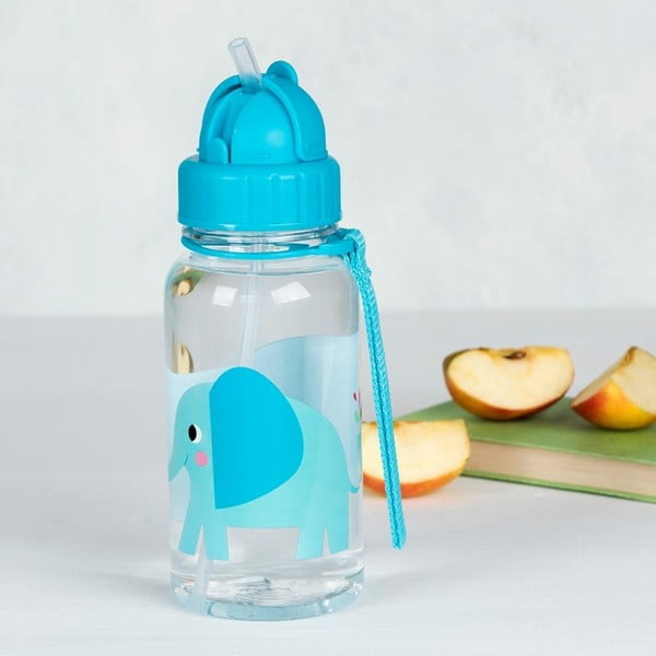 Modrá/tyrkysovomodrá tritanová detská fľaša 500 ml Elvis the Elephant – Rex London-image-1