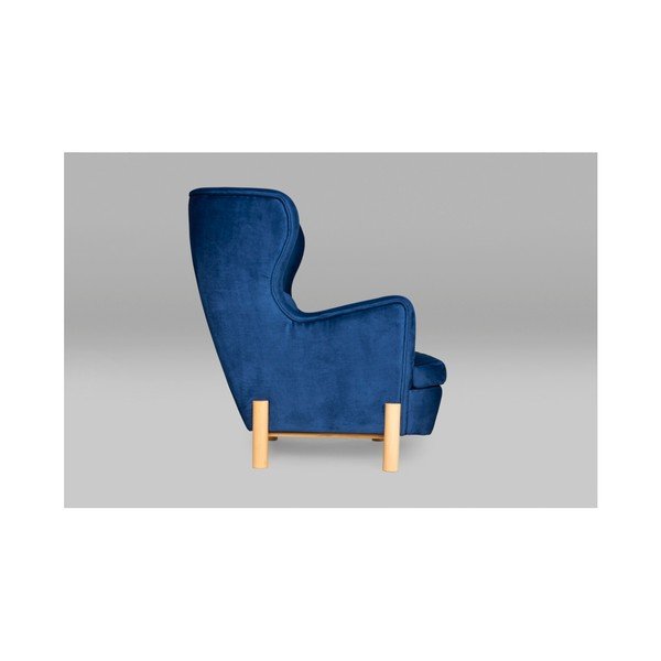 Tmavomodré kreslo ušiak Skandic Ingrid Navy Blue-image-1