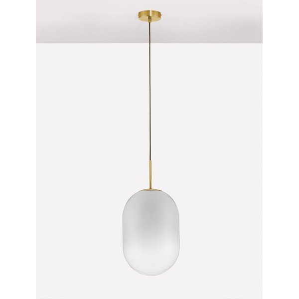 Biele/v zlatej farbe sklenené závesné svietidlo ø 24 cm Chrysi – Nova Luce-image-4