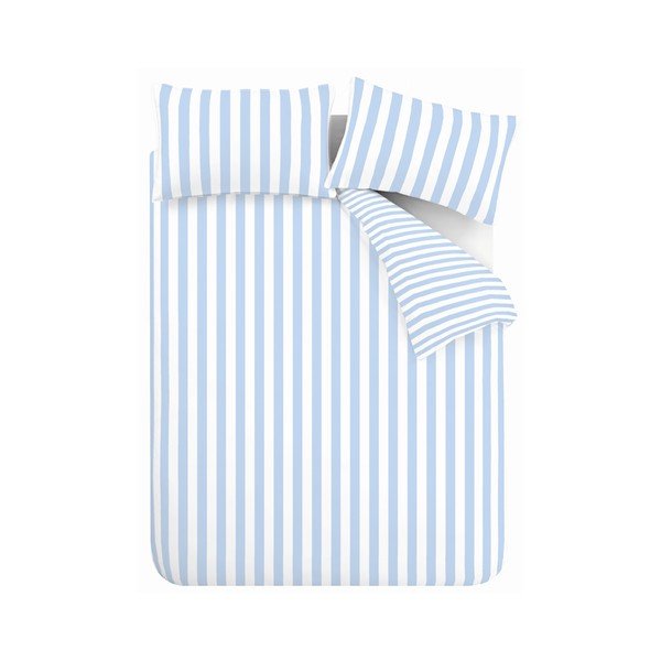 Biele/modré obliečky na jednolôžko 135x200 cm Stripe Tease – Sassy B