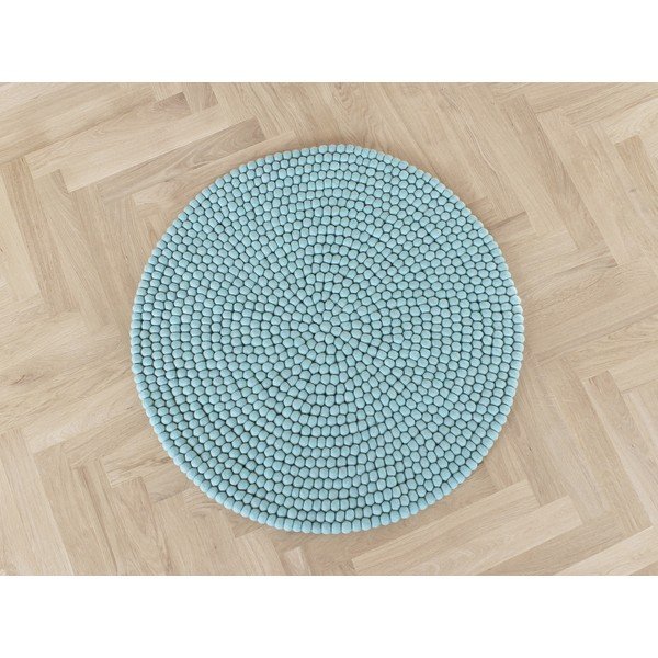 Pastelovomodrý guľôčkový vlnený koberec Wooldot Ball rugs, ⌀ 120 cm-image-1