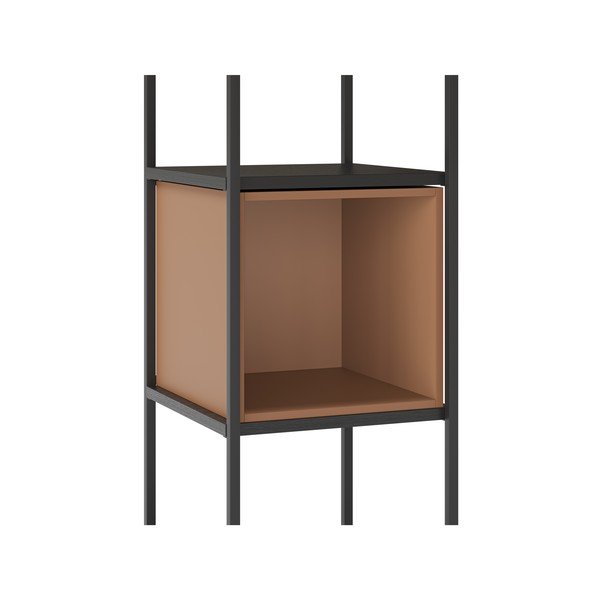 Knižnica v čierno-tehlovej farbe 36x179 cm Anya – Marckeric-image-4