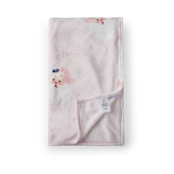 Svetloružová deka s vianočným motívom z mikroplyšu 130x170 cm Vintage Christmas Santa – Catherine Lansfield