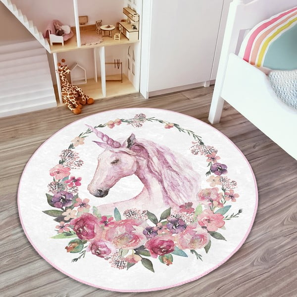 Ružový detský koberec ø 100 cm Comfort – Mila Home-image-4
