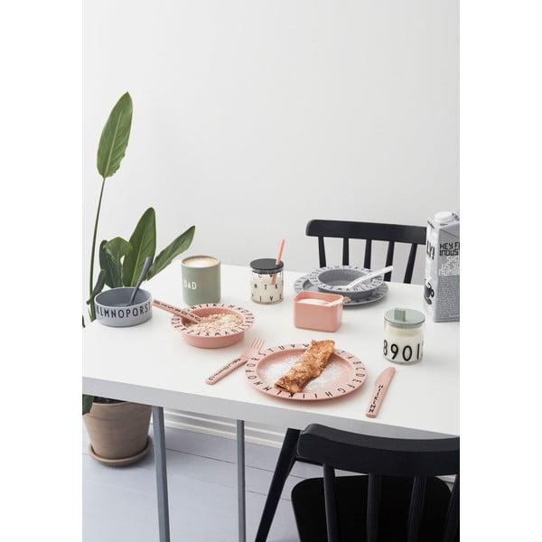 Sivý detský hlboký tanier Design Letters Eat & Learn, 15,5 cm-image-3