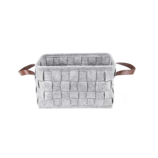 Svetlosivý úložný košík s koženými úchytmi PT LIVING Storage, dĺžka 38 cm-image-2