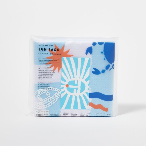 Modrá plážová osuška Sunnylife Sun Face, 175 x 90 cm-image-4