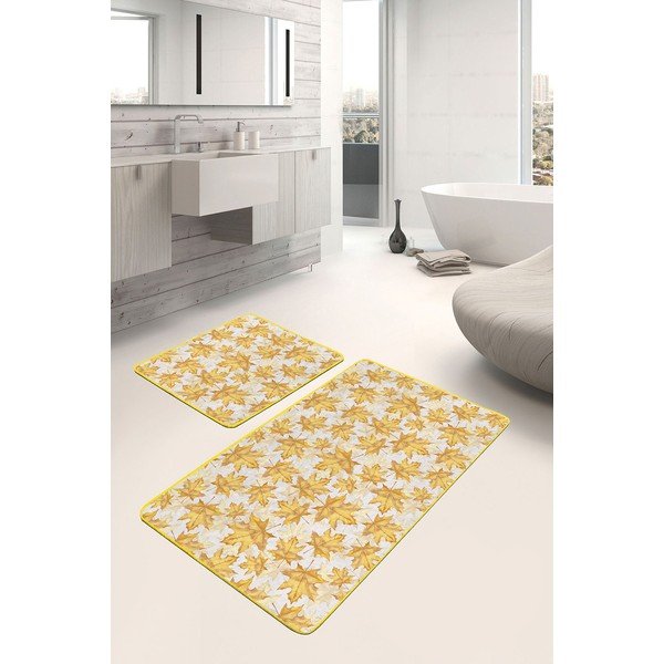 Žlté kúpeľňové predložky v súprave 2 ks 60x100 cm – Mila Home-image-1