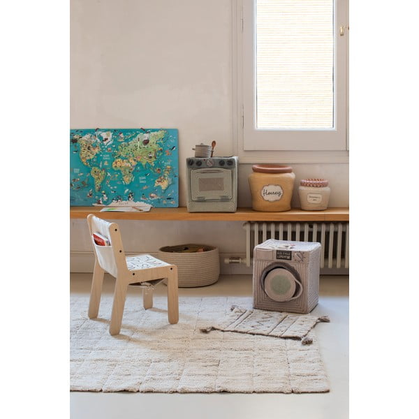 Krémový prateľný ručne tkaný bavlnený koberec 120x160 cm Mosaic – Lorena Canals-image-4