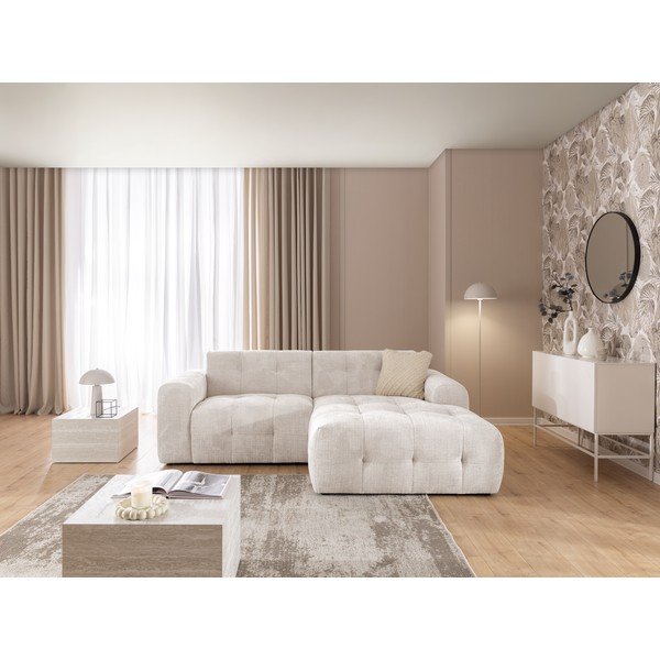 Krémovobiela rohová pohovka (pravý roh/s leňoškou) Melva – Ropez-image-3