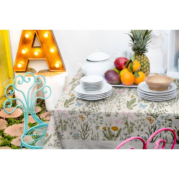 Obrus ​​s prímesou ľanu Surdic Botanic Herbs, 140 x 140 cm-image-2