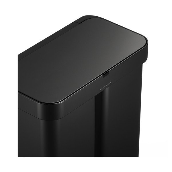 Čierny oceľový odpadkový kôš 34+24 l na triedený odpad/bezdotykový Dual Sensor – simplehuman-image-1