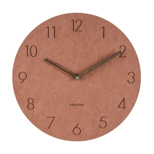Hnedé nástenné drevené hodiny Karlsson Dura, ⌀ 29 cm