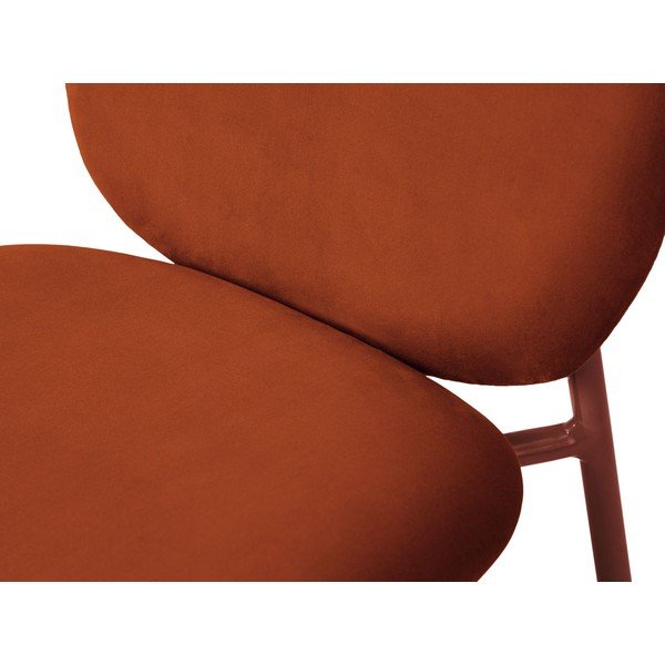 Čalúnená stohovateľná jedálenská stolička v terakotovej farbe Caroline – Micadoni -image-3