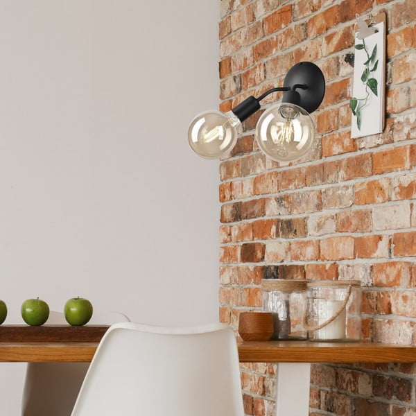 Čierne nástenné svietidlo Viggo – LAMKUR-image-1