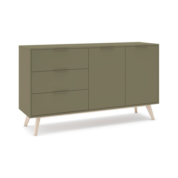 Zelená matná komoda 140x81x40 cm Campus – Marckeric