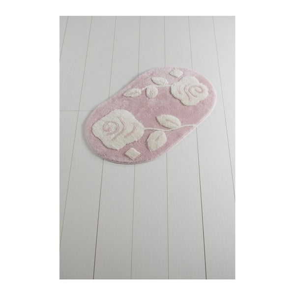 Ružovo-biela kúpeľňová predložka Russmo Missie, 100 × 60 cm