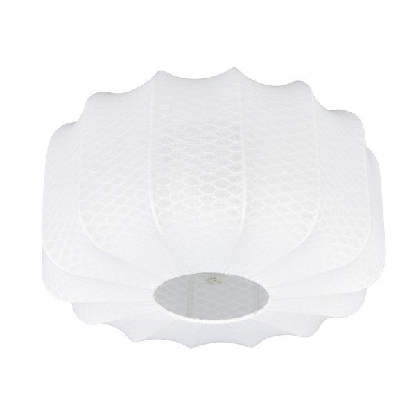 Biele kovové stropné svietidlo s textilným tienidlom ø 40 cm Madleine – Reality